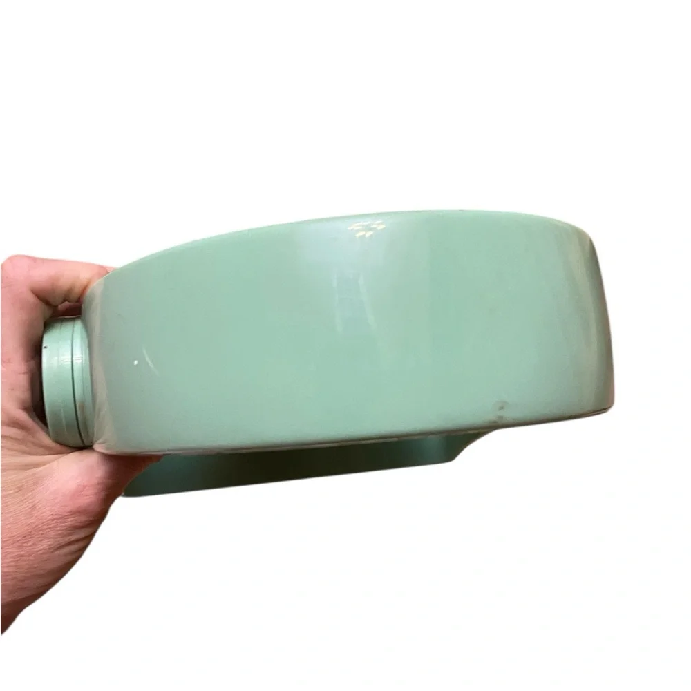 Vintage MCM Molded Mint Green Double Sided Mirror Hard Plastic Vanity 60s